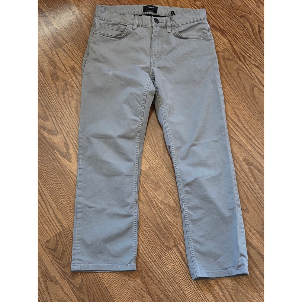 Theory Haydin Straight Slim Fit Grey Pants Trousers Womens Size 29